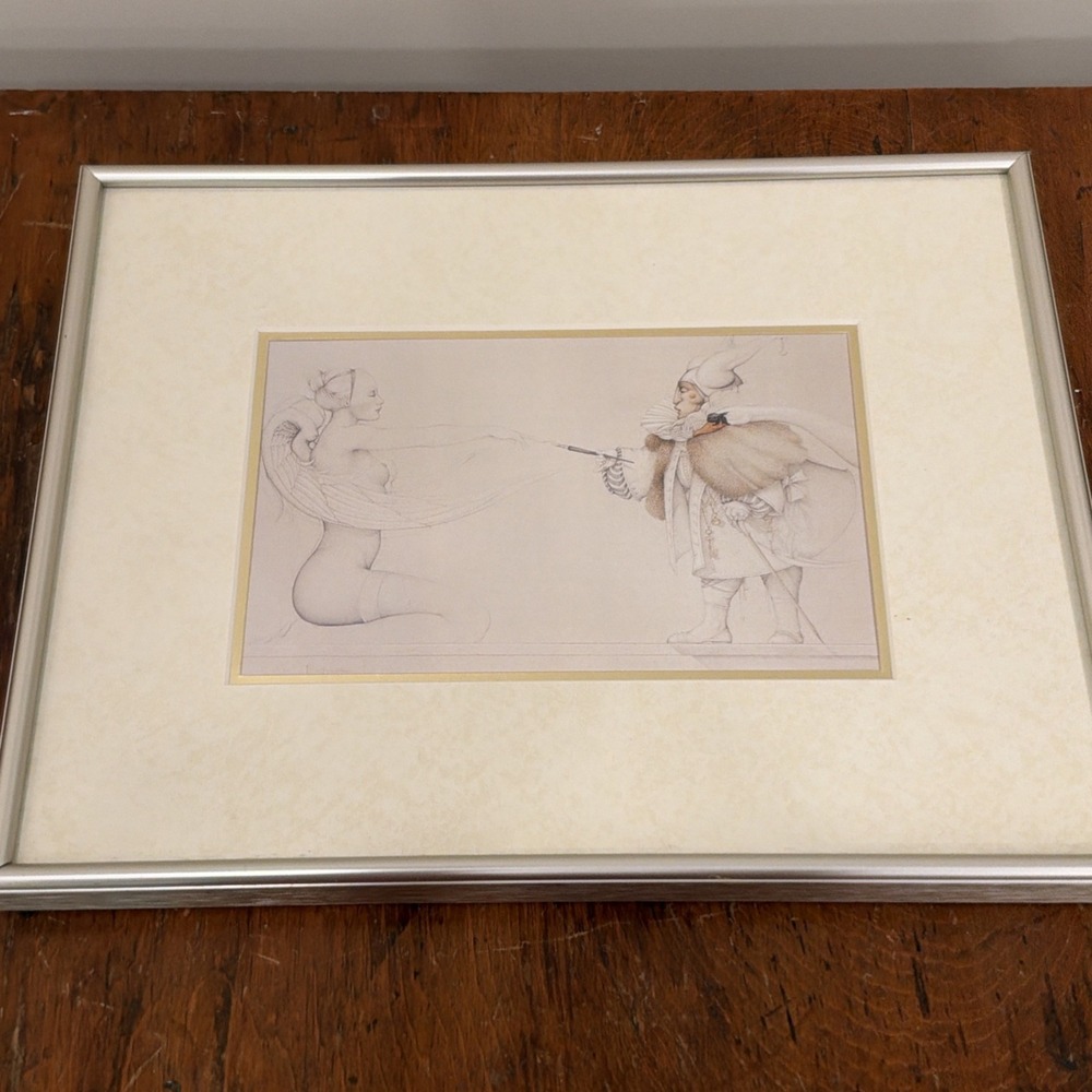 Michael Parkes Angel Maker Lithograph Framed, Nice Vintage Print